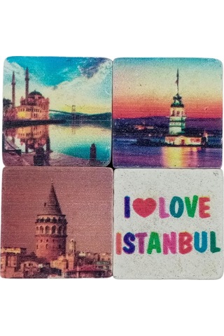İstanbul Temalı Dörtlü Taş Magnet