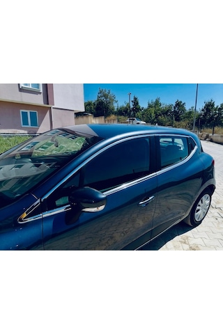 Renault Clio 4 Cam Çıtası Kromu Çerçevesi Komple Nikelaj Seti