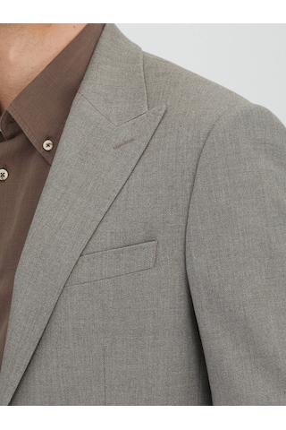 Açık Kahve Mikro Modern Fit Takım Elbise Açık Kahve