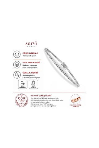 Servi 925 Ayar Luna Su Yolu Bileklik-426 Gümüş