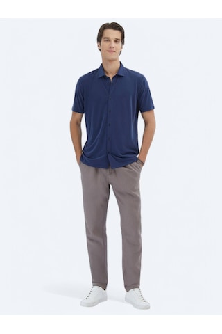 Kip İndigo Düz Regular Fit Casual Gömlek İndigo