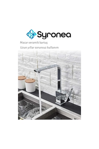 Square Kare Krom Mutfak Eviye Lavabo Bataryası Banyo Mutfak Musluk 360 Derece Döner Ağır Gövde Krom