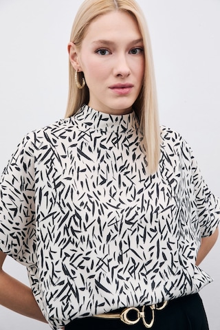 Sateen Yarasa Kol Desenli Bluz - Siyah-135740 Siyah