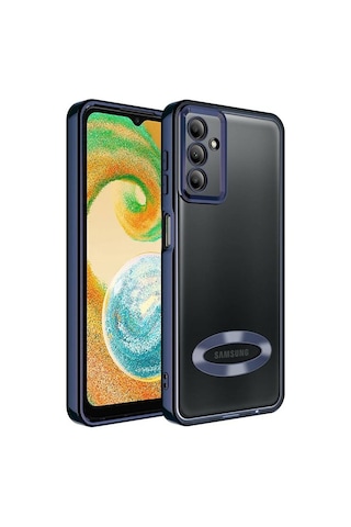 Samsung Galaxy A34 5g Uyumlu Kılıf Şeffaf Logo Gösteren Parlak Renkli Kenar Telefon Kılıfı Kapak