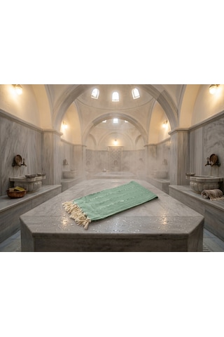 Ludıa %100 Pamuklu Çizgili Yeşil Peştemal Havlu Banyo Ve Plaj Havlusu 90x185 Cm