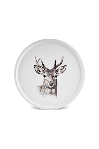 Karaca  Apricot Biome Geyik Desenli Yuvarlak Tepsi