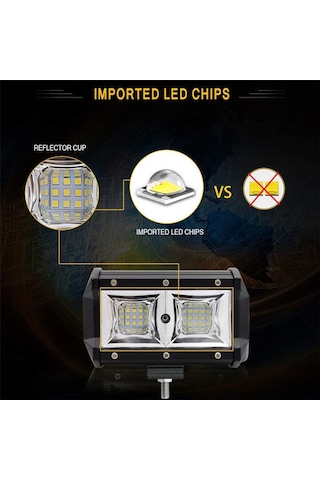 18 Ledli 54W Metal Kasalı Off Road Gündüz Yayıcı Sis Lambası 12V