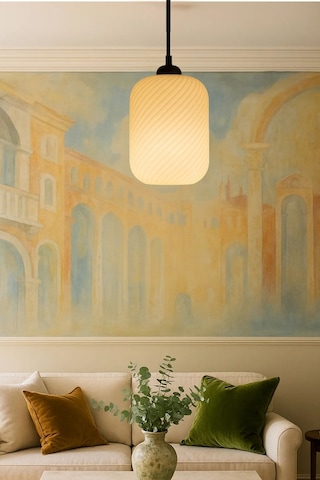 Dekoratif Avize Spiral Serisi Ev Ofis Veranda Mutfak Çap 20 Cm Çok Renkli