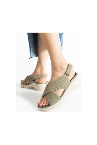 Papuçcity 02790 Orto Pedik Günlük Kadın Triko Sandalet 001