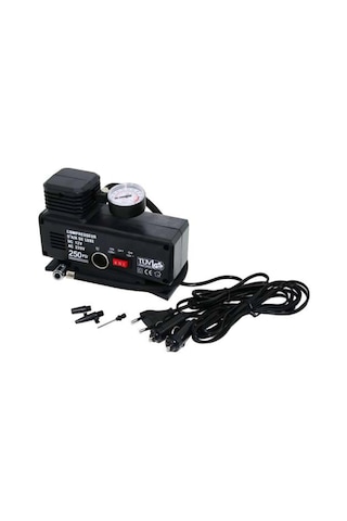 220 Volt-12 Volt 250 Psi Psi Kompresör Lastik Hava Şişirme Oto Pompası Fişli Çakmaklıklı 1