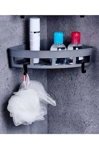 Üçgen Köşelik Yapışkanlı Banyo Rafı Banyo Düzenleyici Duş Rafı Organizer Mutfak Organizeri Çok Renkli