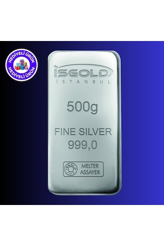 E-gümüş Işgold 500gr Külçe Gümüş