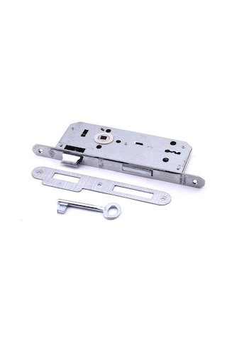 Oda Kapısı Gömme Kilit 18 X 45mm Göbek Ölçülü Metal İç Kapı Kilidi 1 Anahtarlı Dayanıklı Montaj Seti Diğer
