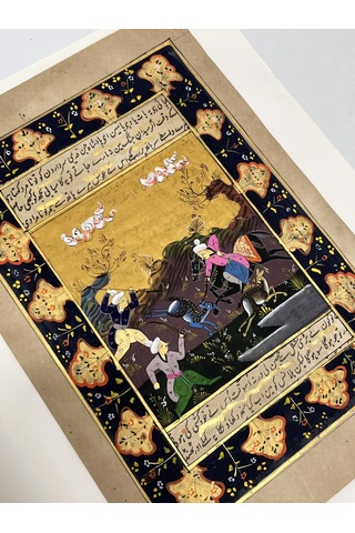 Soylu Avcılar Ve Çaresiz Ceylanlar Adlı El Yapımı Minyatür Resim 27,5x18,5 Cm