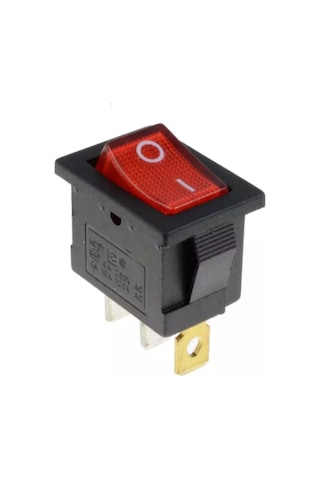 Ic-118 Anahtar Küçük On - Off Işıklı 3 Bacaklı 1 Adet-Kırmızı