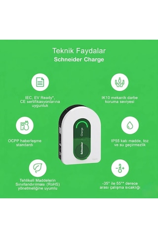 Schneıder Schneider Charge Evh5a22n2s Elektrikli Araç Şarj İstasyonu 22kw T2s 16/32a Duvar Tipi