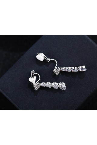 Geeksen Şık S925 Gümüş Kalp Küpe - İnci Ve Zirkon Detaylı Günlük Kullanım Gold