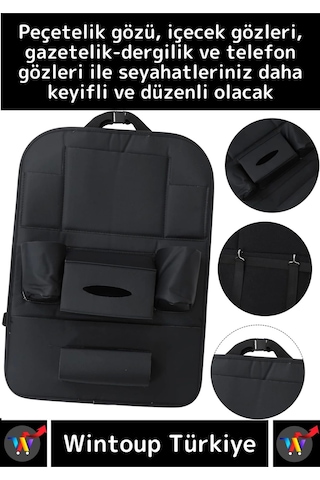 Özel Model Sağlam Keçe Elastan Üretim Pratik Sök Tak Oto Koltuk Arkası Çok Fonksiyonlu Organizer