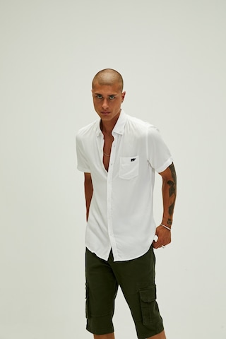 Bad Bear Frank Erkek Beyaz Kısa Kollu Gömlek Beyaz