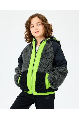 Skechers B Outdoor Fleece Full Zip Sherpa Büyük Erkek Çocuk Siyah Mont Sk2520045-1602 Siyah