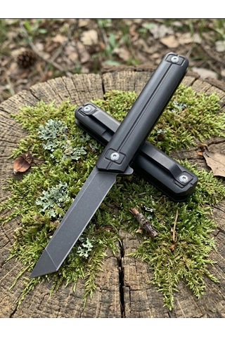 Knivox Browning Profesyonel Siyah Tanto Namlu D2 Çelik Çakı - Ultra İnce Tasarım