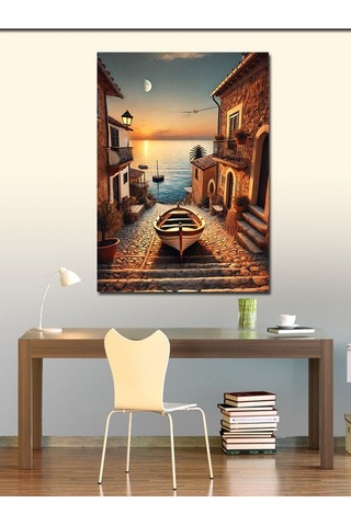 Kanvas Tablo Sahildeki Sakin Sokak Manzarası 50cmx70cm