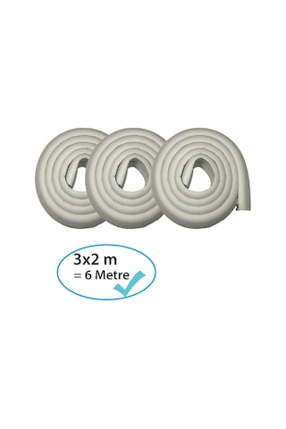 Evokids 3 Adet Kauçuk Kenar Koruyucu (6 Metre) - Gri Çok Renkli