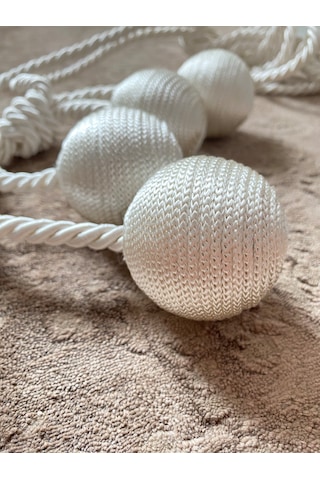 Modern Sarım 4 Toplu Braçol Kornişe Takmatik Ipli Tavan Perde Aksesuarı Krem