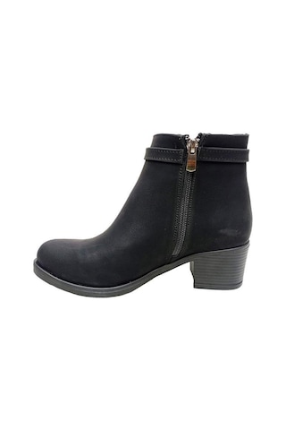 Fix 9302 Yağlı Deri Trend Fashion Fermuarlı Kadın Bot Siyah