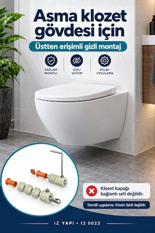 İz Yapı Gm1+3 T1 Asma Klozet Gizli Montaj Seti Üstten Montaj Üç Uzatmalı Çok Renkli