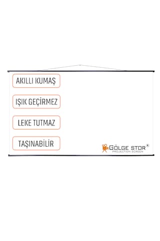 En200cm Boy115cm Projeksiyon Perdesi Duvar Askılı Taşınabilir