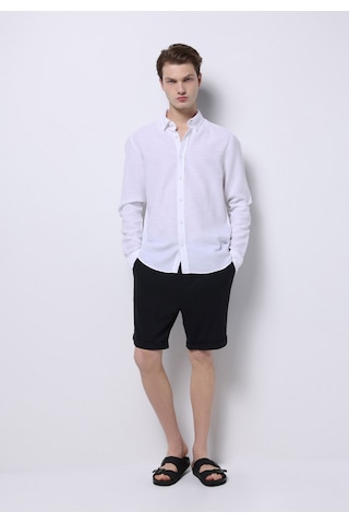 Colin's Colins Slim Fit Shirt Neck Düz Erkek Beyaz Uzun Kol Gömlek Cl1074508 Q1.v1 Wht Beyaz