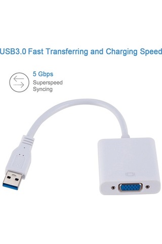 Novahub Usb 3.0-vga Dönüştürücü Beyaz, Bilgisayar & Dizüstü Uyumlu - Windows 7/8/10, 1.5ghz Cpu, 512mb Ram, Hızlı Bağlantı, Siyah/mavi