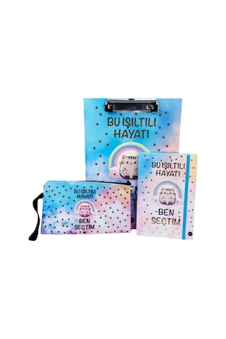 Bu Işıltılı Hayatı Ben Seçtim Tasarımlı Kırtasiye Seti
