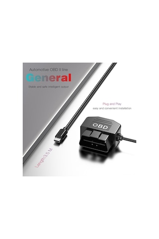 Lemestar Araç Kamerası Obd Şarj Kiti: Usb Type C, 12-24v Dan 5v/3a Ye, Düşük Voltaj Koruma Ve Park Modu