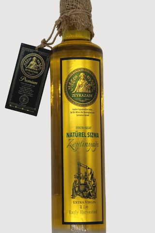 Zeyrazade Premium Soğuk Sıkım Sızma Zeytinyağı 1l Erken Hasat
