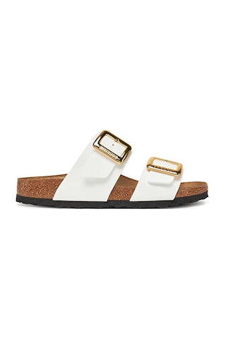 Birkenstock Sydney Cushion Buckle Bf Patent Kadın Terliği 1029438-20344 Beyaz Beyaz