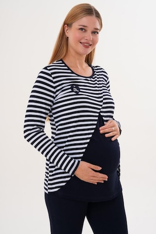 Mecit Pijama Mecit 6303 Kadın Likralı Spor Hamile Lohusa Pijama Takım - Lacivert