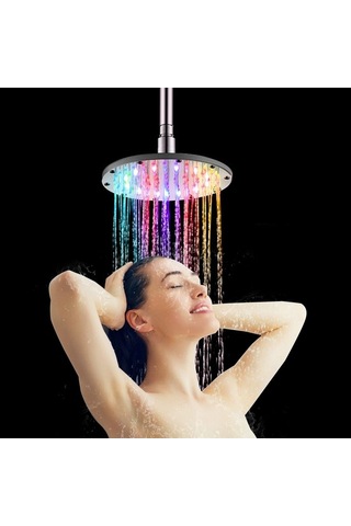 Pazly 6 İnç Led Yağmur Duş Başlığı, Otomatik Renkli Yanıp Sönen Işıklı Yuvarlak Banyo Duşu Diğer