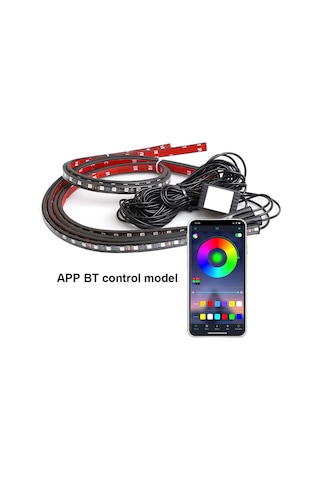 Geeroyoo Araç Altı Rgb Led Işık Şeridi: Ses Kontrollü, Uygulama İle Renk Seçimi, Su Geçirmez Ve Esnek Tasarım