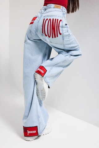 Itsbasic Kadın Ice Renk 4s6-3 Mega Baggy Fit Paça Ve Cep Detaylı Özel Tasarım Denim Jean Buz Mavi