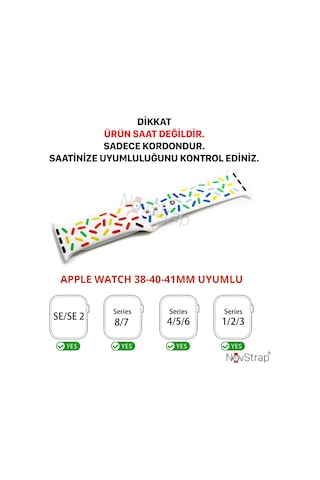 Novstrap Apple Uyumlu Watch Se 40mm İle Kordon Pride Style Jel Silikon Kordon Kayış