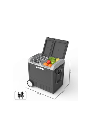 Coolist Clk65w 12/24volt 220volt 65 Litre Çift Bölmeli Tekerlekli Outdoor Kompresörlü Oto Buzdolabı/dondurucu