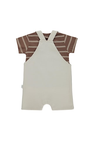 Civil Baby Çizgili Tişört 2'li Set 6-18 Ay Slopet - Bej Taş Rengi