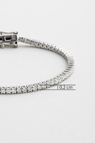 So Chic Mozanit Fısıltısı 18 Ayar Beyaz Altın Kaplama 16 Cm Gümüş Su Yolu Bileklik Beyaz
