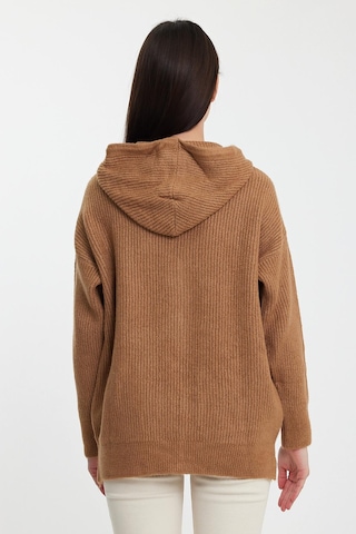 Alexander Gardi Alexandergardı Kapüşonlu Fermuarlı Triko Hırka A92409-s Camel