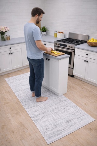 Merinos Vista 79300-095 Özel Kesme Halı Gri Çok Renkli
