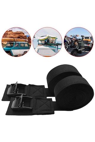 Homyl 2 Paket Bağlama Askıları Cırcırlı Kemer Bagaj 300cm X 2.5cm