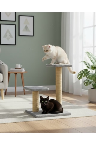 Reyo Pet Çift Stepli Kedi Tırmalama Gri