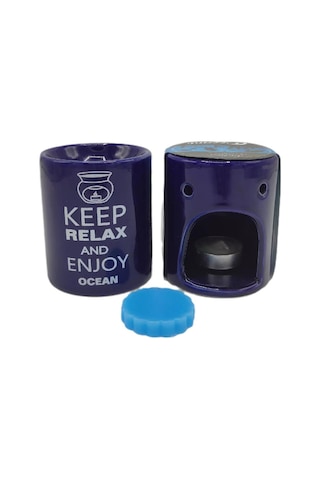 Keep Relax And Enjoy Ocean Seramik Buhurdanlık ve Wax Mum